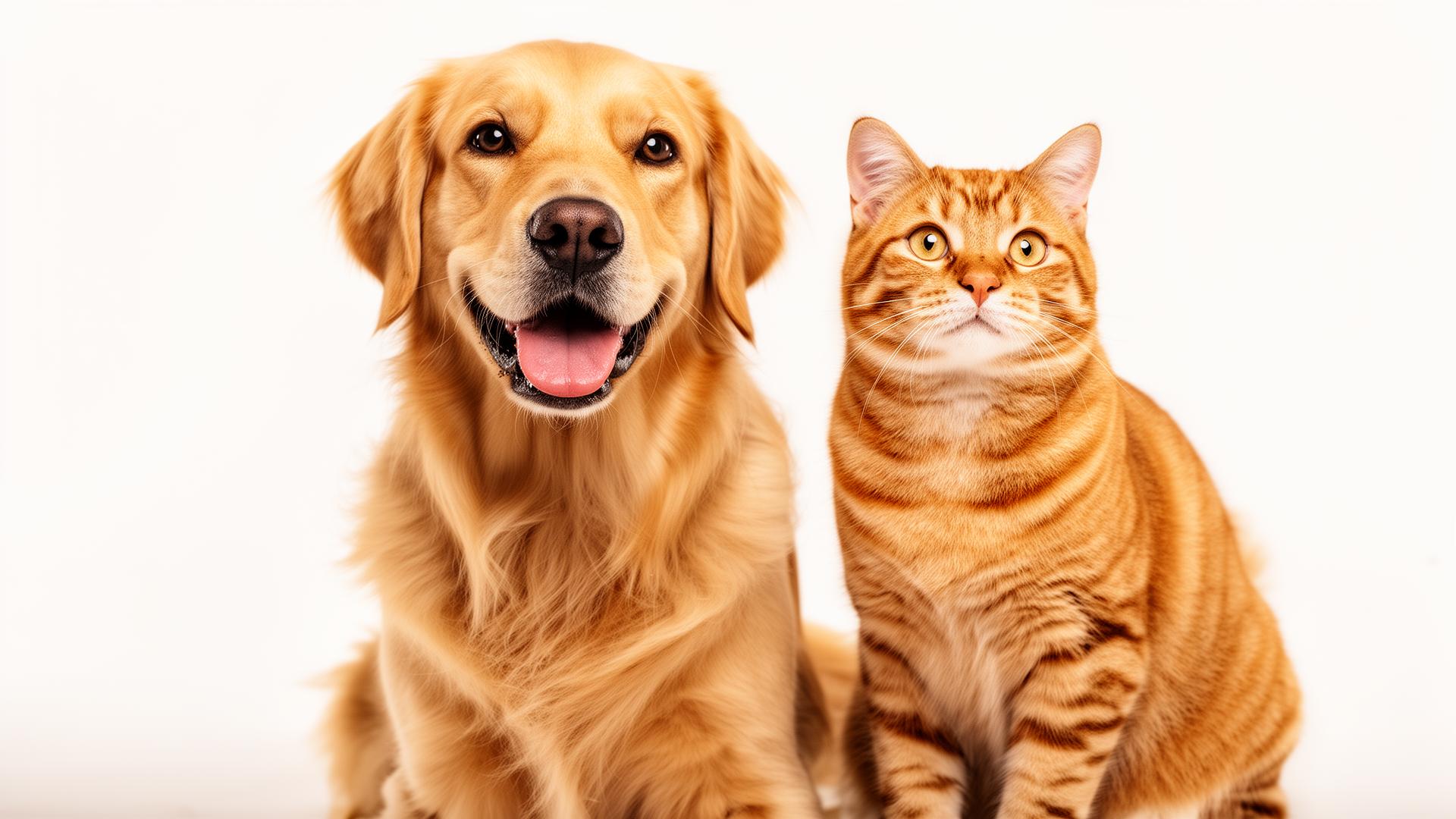 Happy dog and cat together